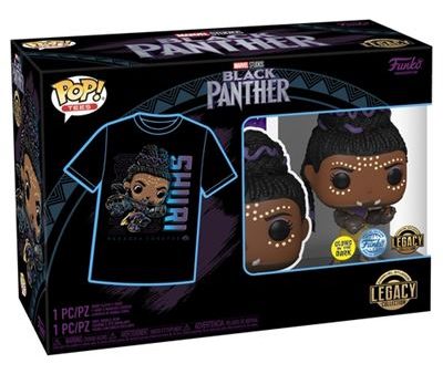 Funko Pop! Pop! & Tee - Figura com Cabeça Oscilante Black Panther: Shuri Glow e T-Shirt L Supply