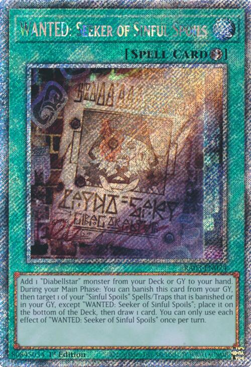 WANTED: Seeker of Sinful Spoils (Platinum Secret Rare) [RA03-EN074] Platinum Secret Rare Online Hot Sale