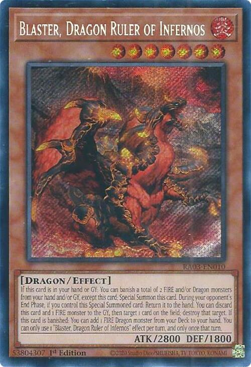 Blaster, Dragon Ruler of Infernos (Secret Rare) [RA03-EN010] Secret Rare Hot on Sale