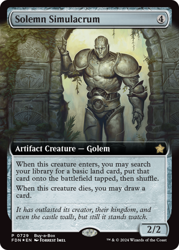 Solemn Simulacrum (Extended Art) (Buy-A-Box) [Foundations Promos] Online now