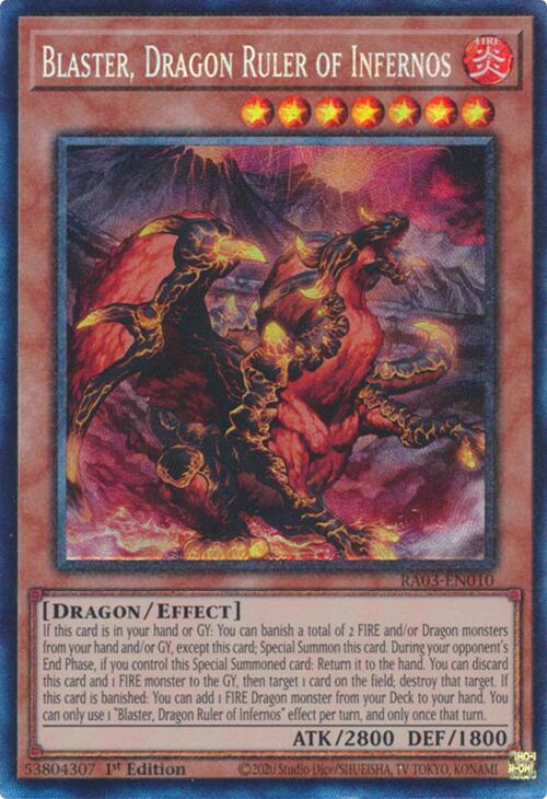 Blaster, Dragon Ruler of Infernos (CR) [RA03-EN010] Prismatic Collector s Rare on Sale