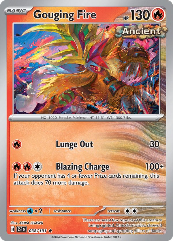 Gouging Fire (038 191) (Theme Deck Exclusive) [Scarlet & Violet: Surging Sparks] Supply