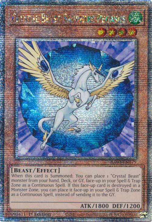 Crystal Beast Sapphire Pegasus (Quarter Century Secret Rare) [RA03-EN179] Quarter Century Secret Rare For Discount